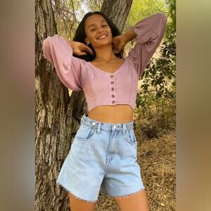 ZGY DENIM Baggy High-Waisted Short – Light Wash Women's 27